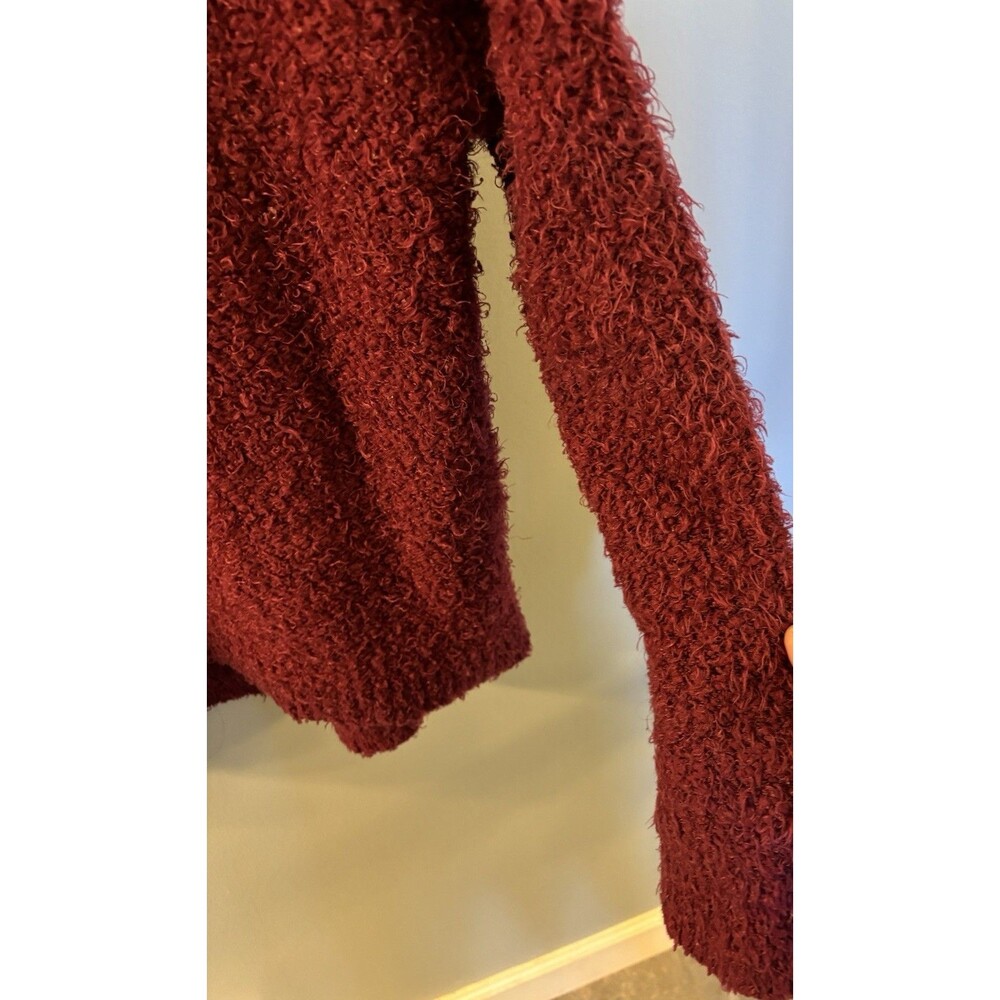 Faded Glory Fuzzy Textured Knit Sweater Burgundy Size Large - Picture 5 of 6